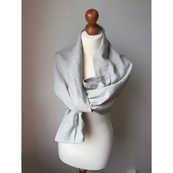 Šála Tom Linen Lněný šál Šedá