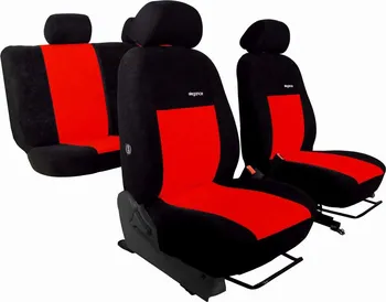 Potah sedadla AutoMega Elegance Alcantara Volkswagen T5 2003-2015 3 místa černé/červené