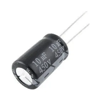 Kondenzátor 10u/450V 85° 13x21x5mm, elektrolyt.kondenzátor radiální