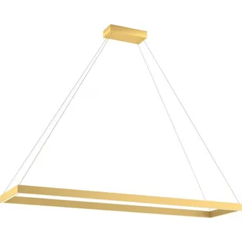 Redo Závěsné LED svítidlo Febe - hranaté, d. 120cm Barva: Zlatá, Teplota světla: 4000K - denní bílá