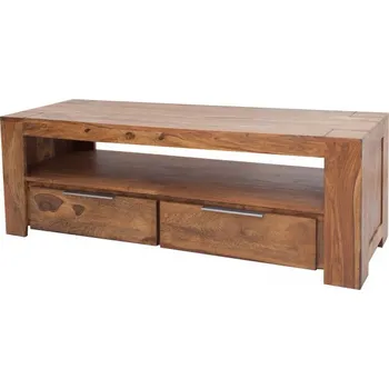 Televizní stolek Makassar masivní sheeshamový stolek 135 x 45 x 45 cm přírodní