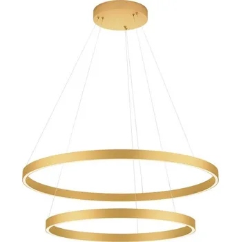 Redo Závěsné LED svítidlo Febe - 2 kruhy, ø80cm/ø60cm Barva: Zlatá, Teplota světla: 4000K - denní bílá