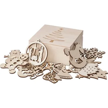 Vánoční dekorace Kolekce vánočních ozdob v krabičce - 12 ks