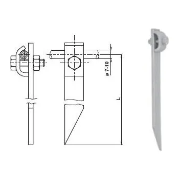Hromosvod TREMIS V730 / PV 1a-20 Cu ( měď ) podpěra vedení do zdiva