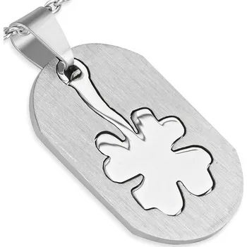 Přívěsek Ocelový přívěsek Čtyřlístek v oválu