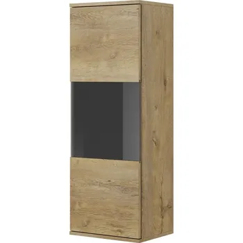 Policová skříň Závěsná skříňka STEM - dub lefkas/černá