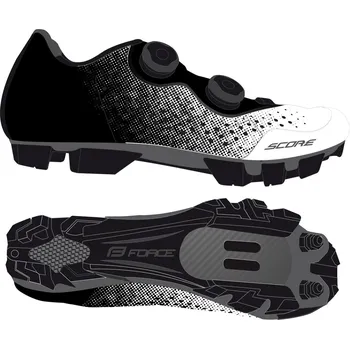Pánská obuv tretry FORCE MTB SCORE, bílo-černé 45
