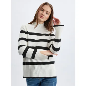 Dámský svetr Orsay Černo-bílý dámský pruhovaný svetr - Dámské Orsay černá | šedá 2249981