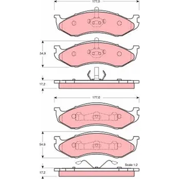 Brzdová destička Sada brzdových destiček, kotoučová brzda TRW GDB4104