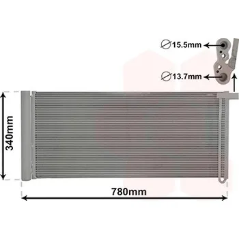 Klimatizace automobilu Kondenzátor, klimatizace VAN WEZEL 74005083
