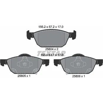 Brzdová destička Sada brzdových destiček, kotoučová brzda TEXTAR 2580401