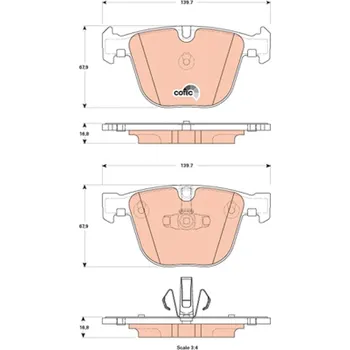 Brzdová destička Sada brzdových destiček, kotoučová brzda TRW GDB1857