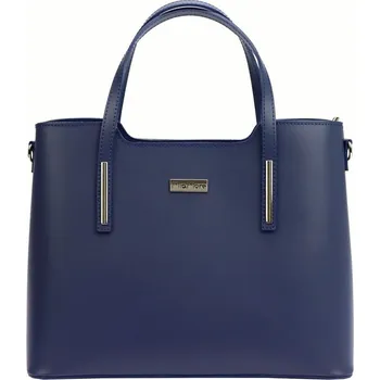 Kabelka Velká tmavěmodrá kožená kabelka do ruky Mia More no. 035D na formát A4