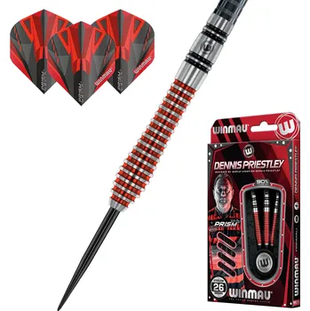 Šipka Šipky steel Winmau Dennis Priestley SE 90% red 26g