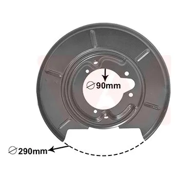Brzdový kotouč Ochranný plech proti rozstřikování, brzdový kotouč VAN WEZEL 0620374