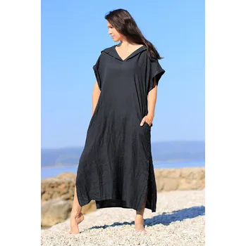 Dámské šaty Glara Dámské dlouhé oversized lněné šaty 921235