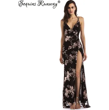 Dámské šaty Dámské šaty na společnost Sequins SF363 Barva: Černo-Zlatá, Velikost: L