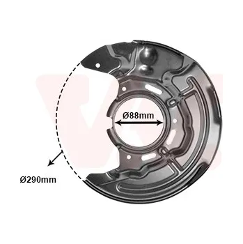 Brzdový kotouč Ochranný plech proti rozstřikování, brzdový kotouč VAN WEZEL 5328371