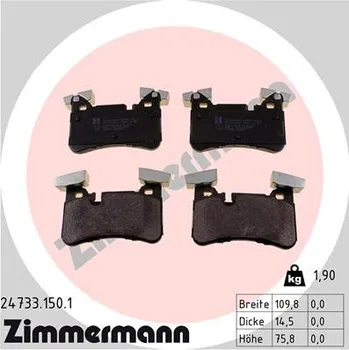 Brzdová destička Sada brzdových destiček, kotoučová brzda ZIMMERMANN 24733.150.1