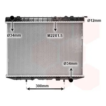 Chladič motoru Chladič, chlazení motoru VAN WEZEL 37002337