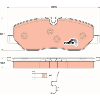 Brzdová destička Sada brzdových destiček, kotoučová brzda TRW GDB1631
