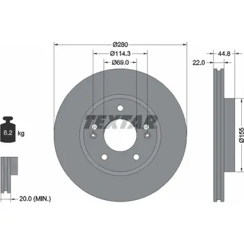Brzdový kotouč Brzdový kotouč TEXTAR 92314703