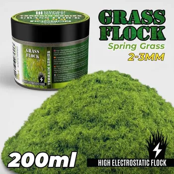 Plastikový model Static Grass Flock 2–3 mm – modelářský posyp jarní tráva (200 ml)