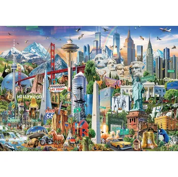 Puzzle Educa Symboly Severní Ameriky, 1500 dílků + k objednávce puzzle zdarma