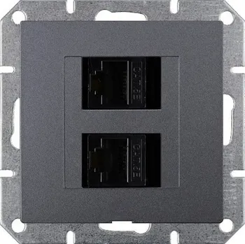 Stavebniny Timex Zásuvka PC 8pin 2x OPUS premium grafit