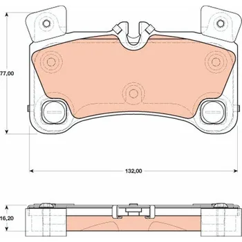 Brzdová destička Sada brzdových destiček, kotoučová brzda TRW GDB1775