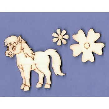 My105, Sada-výřez z překližky, KŮŇ A KYTIČKY,3ks