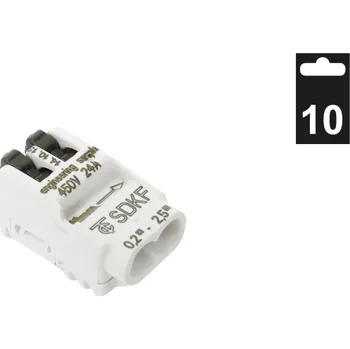 Svorka krabicová páčková SDKF 2/10 bezšroubová (bílá 10ks) Eleman 1077210