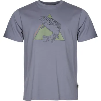 Pánské rybářské tričko Pinewood Fish modrá XXL