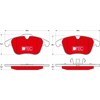 Brzdová destička Sada brzdových destiček, kotoučová brzda TRW GDB1683DTE
