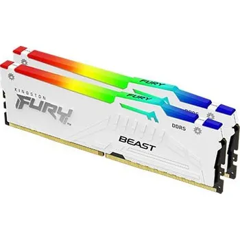 Operační paměť Kingston FURY Beast White/DDR5/32GB/5200MHz/CL40/2x16GB/RGB/White KF552C40BWAK2-32