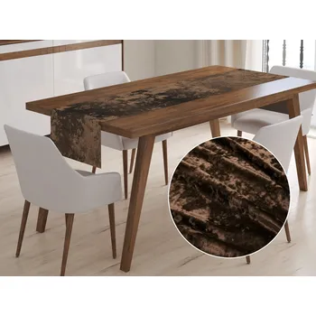 ubrus Sametový běhoun na stůl Diana DI-004 Tmavě hnědý 20x120 cm