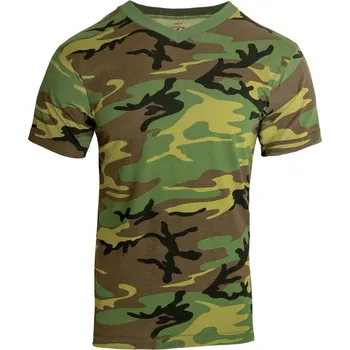 Pánské tričko Triko V-NECK krátký rukáv WOODLAND M - Skladem
