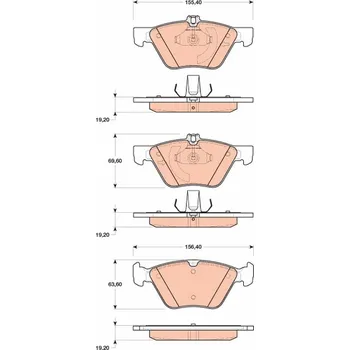 Brzdová destička Sada brzdových destiček, kotoučová brzda TRW GDB1815