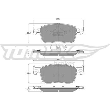 Brzdová destička Sada brzdových destiček, kotoučová brzda TOMEX Brakes TX 18-63