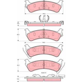 Brzdová destička Sada brzdových destiček, kotoučová brzda TRW GDB4094