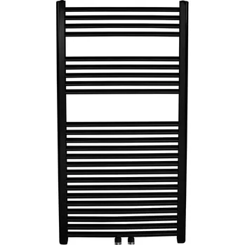 Radiátor Otopný žebřík rovný, černý, středové připojení, 450x1200 mm