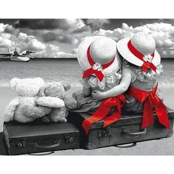 Diamantové malování Figured ART Diamantové malování - ROZTOMILÝ PÁREČEK na rámu 40 x 50 cm