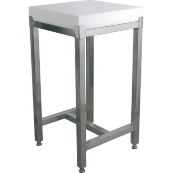 Kuchyňské prkénko TOMGAST Blok + nerezový podstavec 75 × 60 × 60 × 8 cm