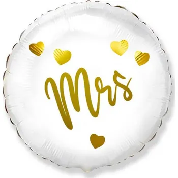 Balónek Fóliový svatební balónek, Mrs, 48cm, bílá