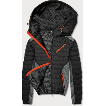 Černo-grafitová pánská sportovní bunda s reflexními zipy (8M908-392) odstíny černé M