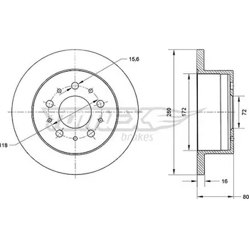 Brzdový kotouč Brzdový kotouč TOMEX Brakes TX 70-61