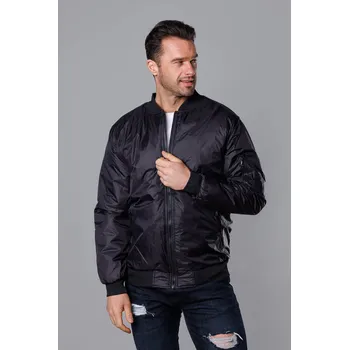 Černá pánská bunda typu "bomber" s prošívanou podšívkou (AK95-1) odstíny černé XL