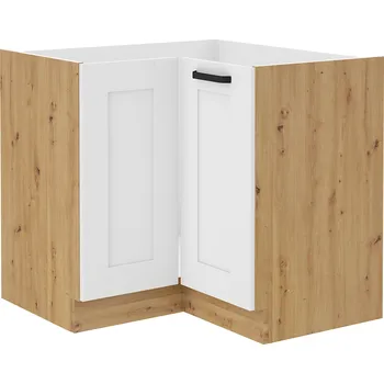Kuchyňská skříňka Rohová spodní skříňka, bílá/dub artisan, LULA 89x89 ND 1F BB