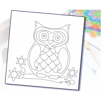 Radost v písku Šablona na pískování sova na větvi Varianta: 210 x 210 mm