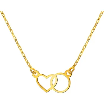 Náhrdelník Zlatý náhrdelník, anker - srdce, kruh - AP534-4114